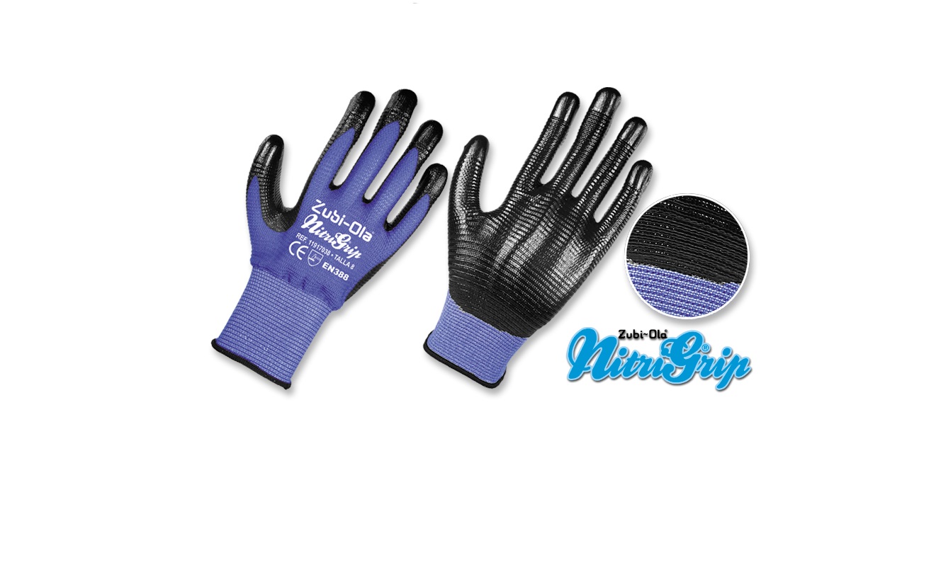Guante nitrilo + nailon talla 9 zubiola