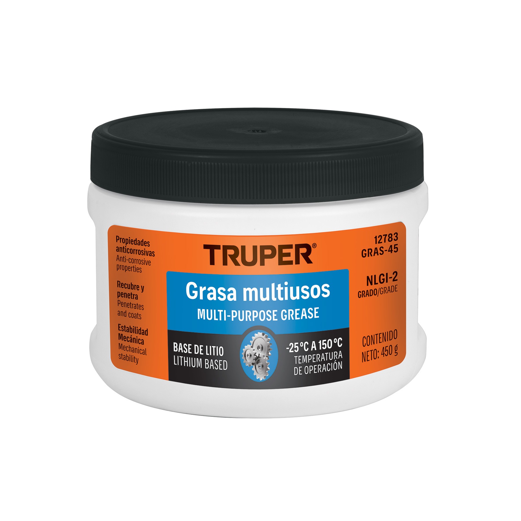 Grasa lubricante multiusos, base litio, 450 g truper 12783