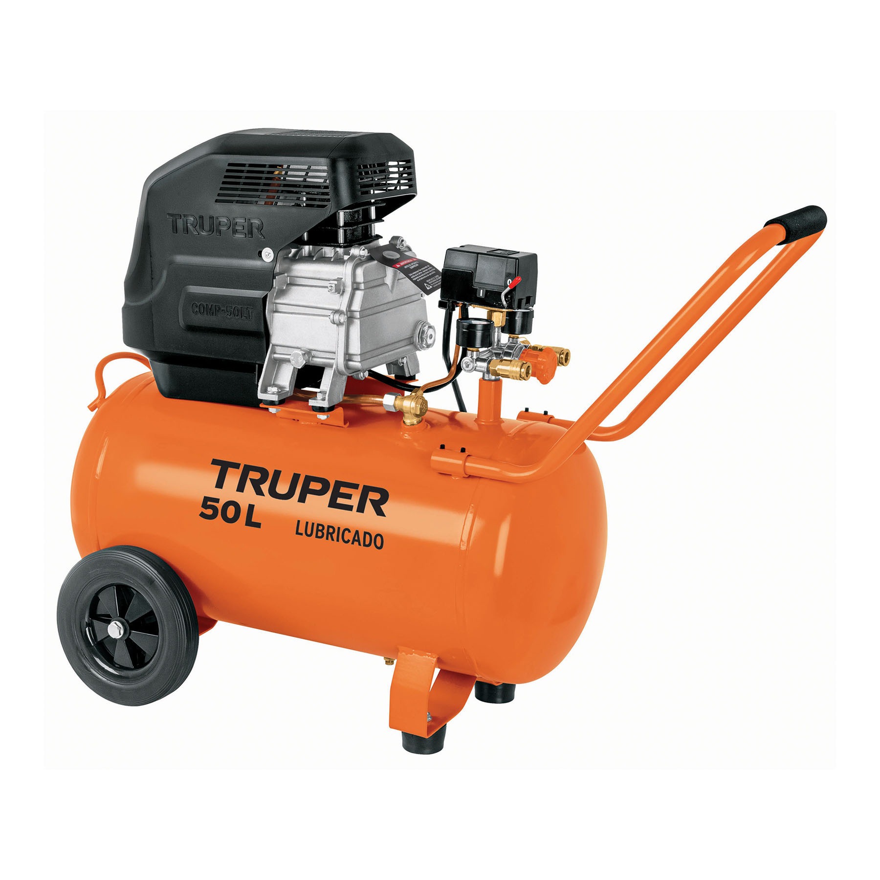 Compresor lubricado, 50 l, 3-1/2hp, horizontal, 127v truper 15007