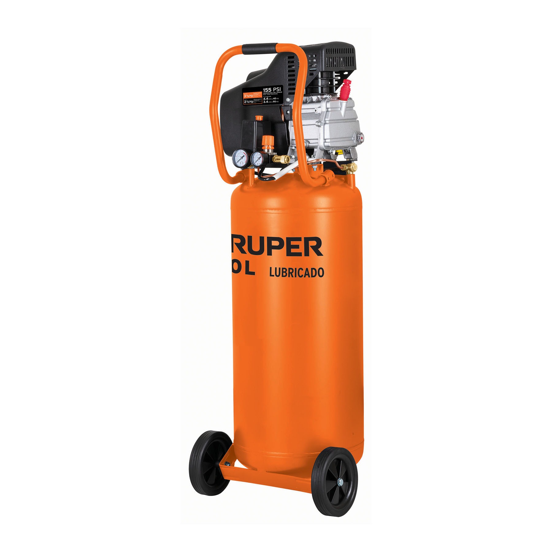 Compresor lubricado, 80 l, 3-1/2hp, vertical, 127 v truper 15656