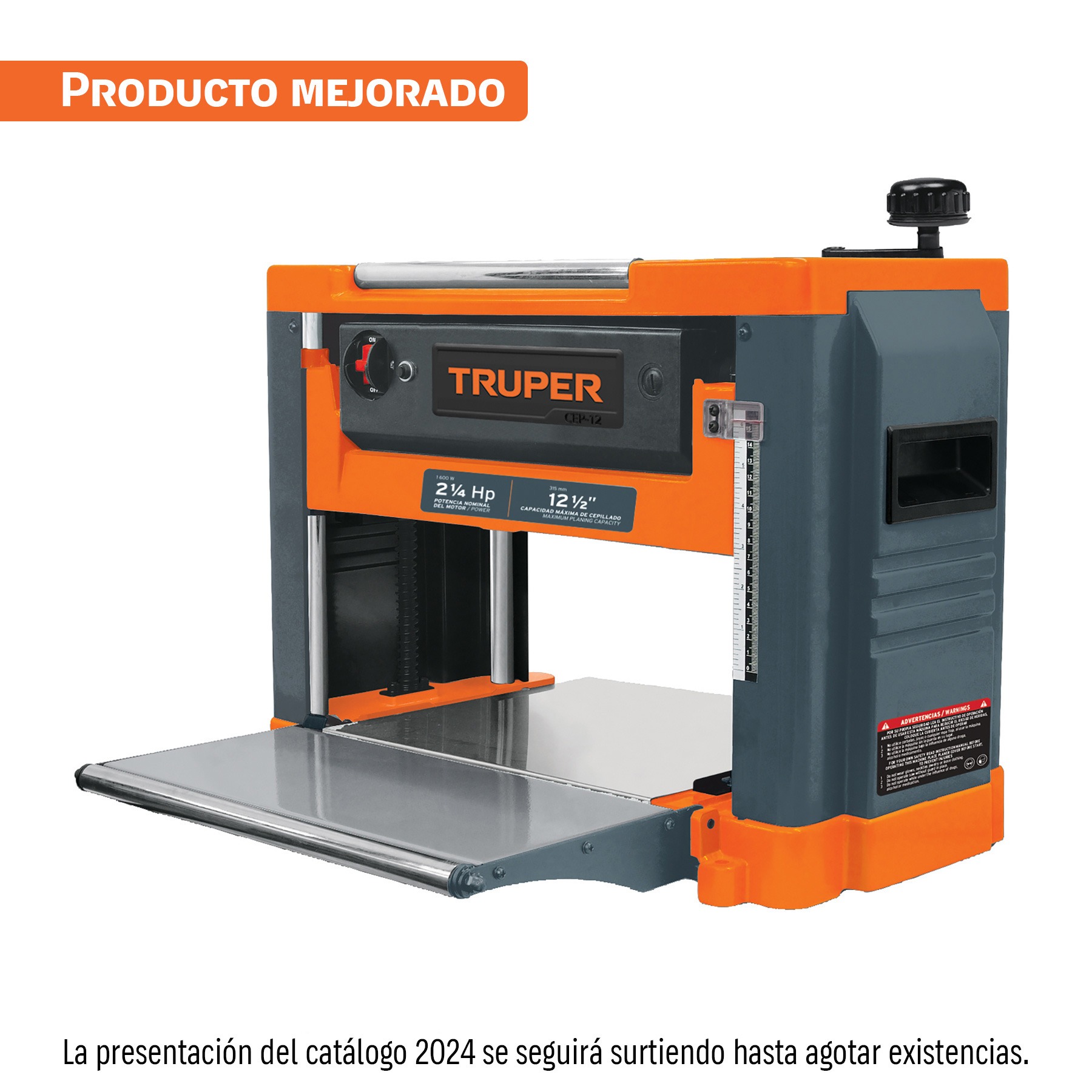 Cepillo portátil 12-1/2", 2-1/4 hp (1600 w) truper 16240
