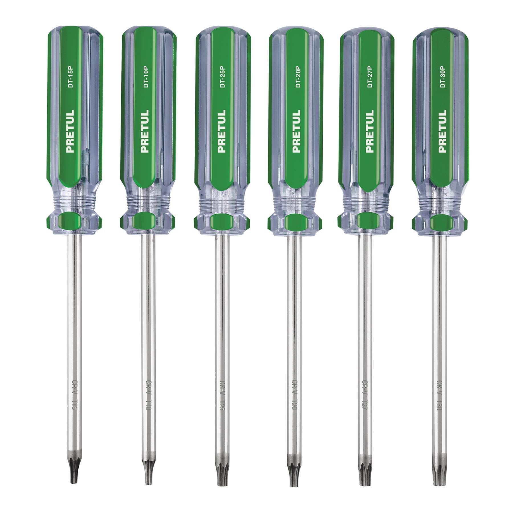 Juego de 6 desarmadores torx mango de pvc, pretul truper 27192