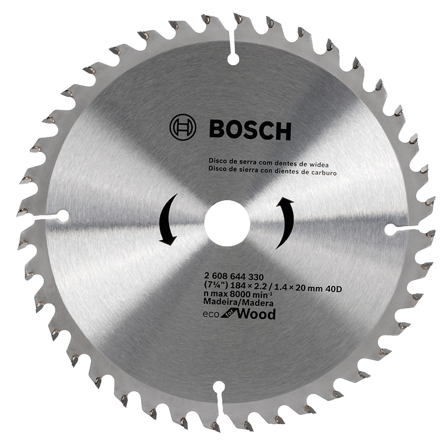DISCO DE SIERRA CIRCULAR ECO PARA MADERA 7" X 40 DIENTES X 5/8 BOSCH