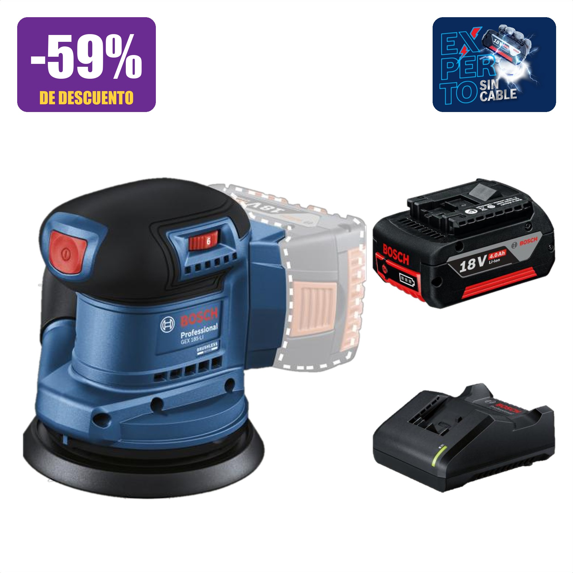 Combo Bosch Experto sin cable GEX185