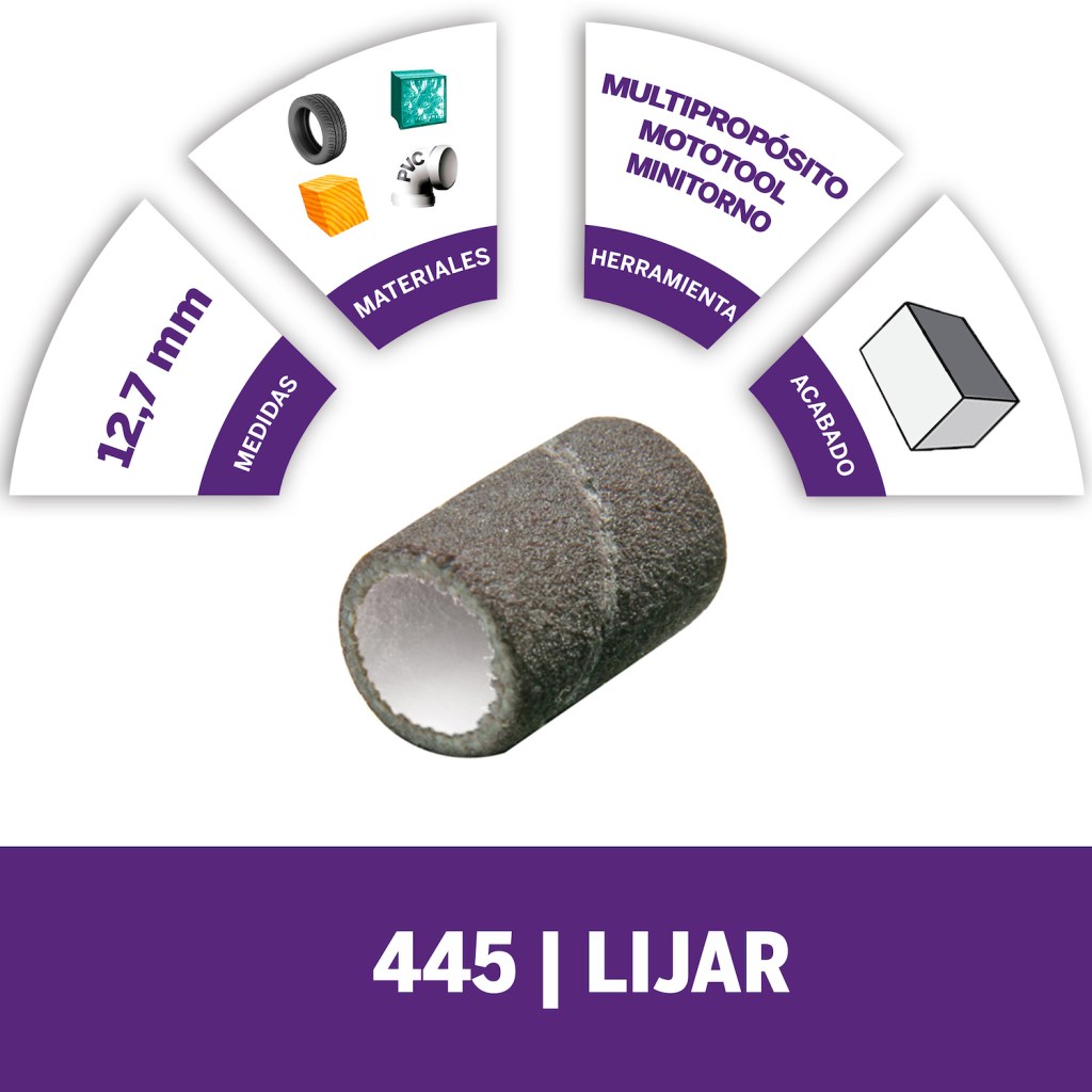 BANDA DE LIJA 445 DE 1/2", GRANO 240 (6 UDS.) DREMEL 26150445AA - Imagen 3