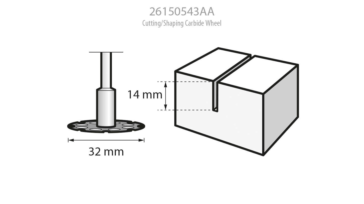 DISCO DE CORTE/CONFORMADO DE CARBURO DREMEL 26150543AA - Imagen 2