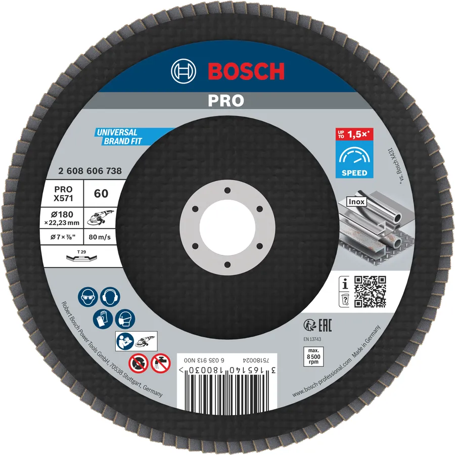 DISCO FLAP PRO X571 RECTO, 180 MM, G40 BOSCH PROFESSIONAL