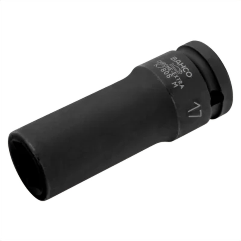 Vaso de impacto de serie larga con cuadradillo de 1/2" con perfil hexagonal de 12 mm y acabado fosfatado bahco k7806m-12