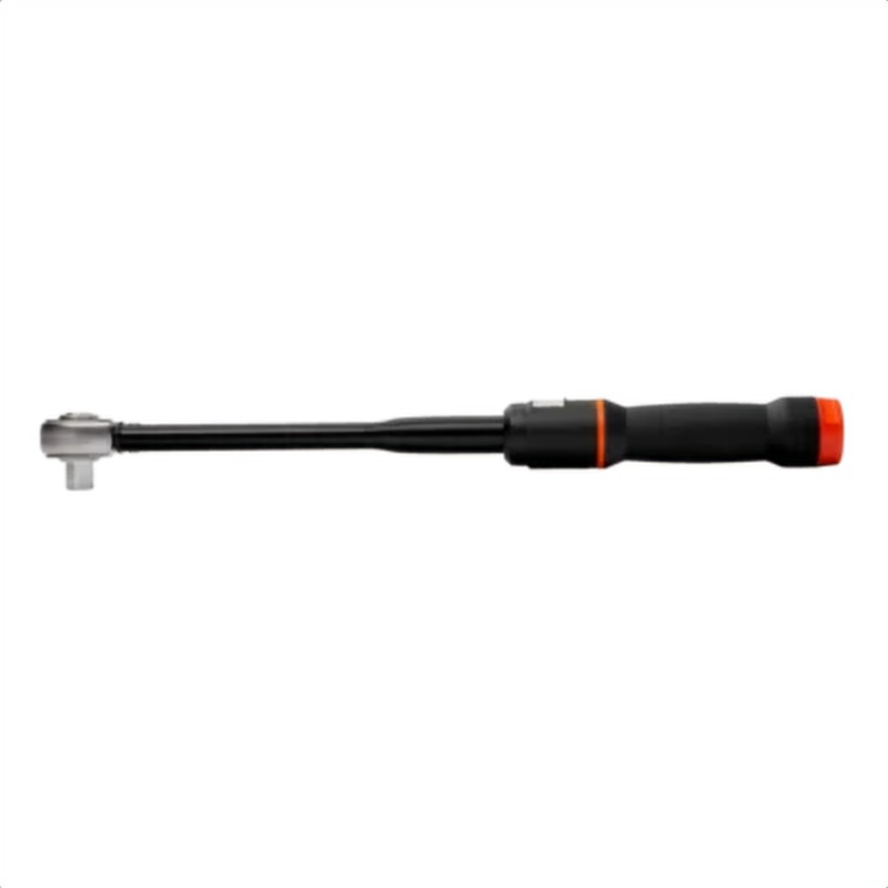 Llave dinamométrica mecánica de disparo ajustable con visor y cabeza de carraca fija con cuadradillo pasante bahco 74wr-200