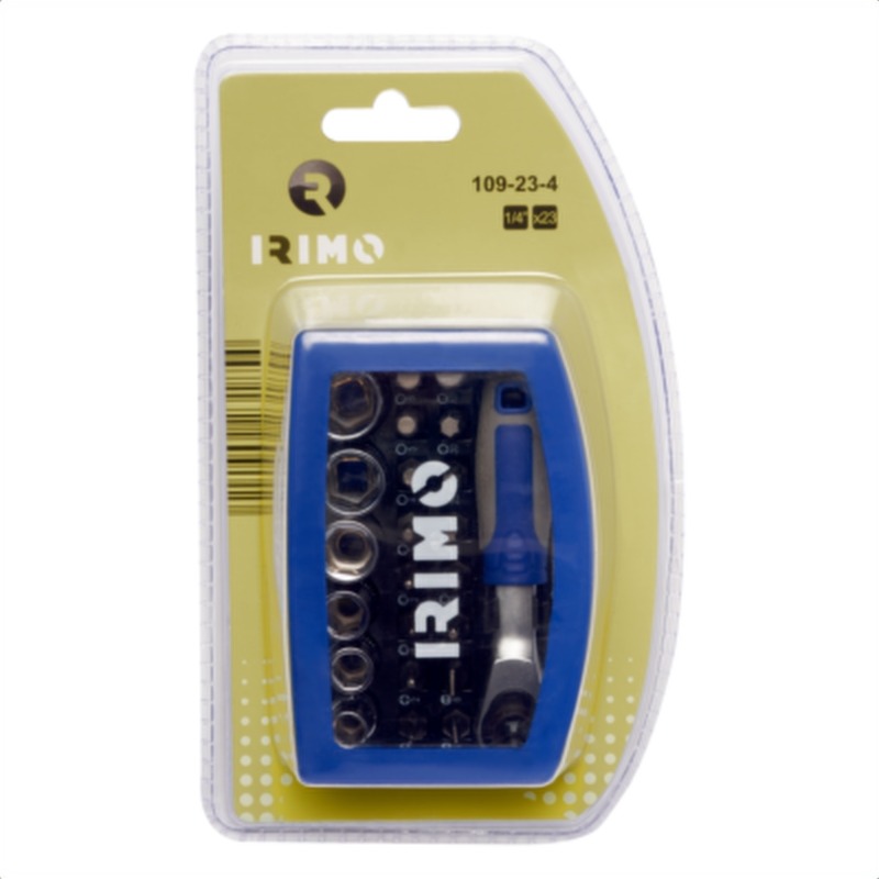 Juego de copas hexagonales y puntas de 1/4", 23 piezas irimo 109-23-4