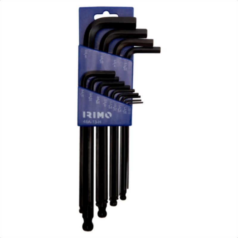 Llaves hexagonales de bola con soporte, 13 piezas, 0,05-3/8" irimo 48a-13-h