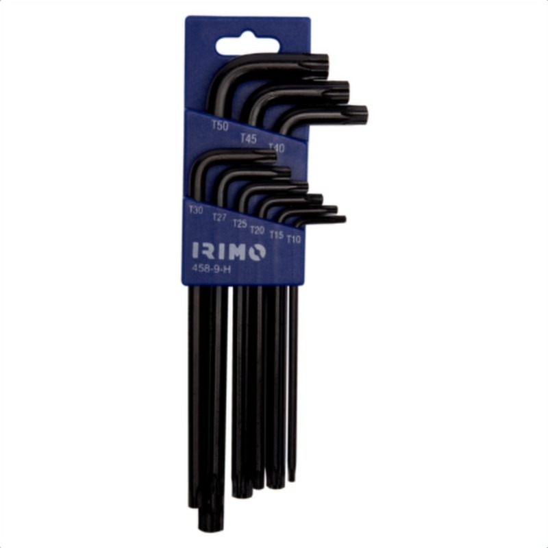 Llaves acodadas torx con soporte, 9 piezas, t10-t50 irimo 458-9-h