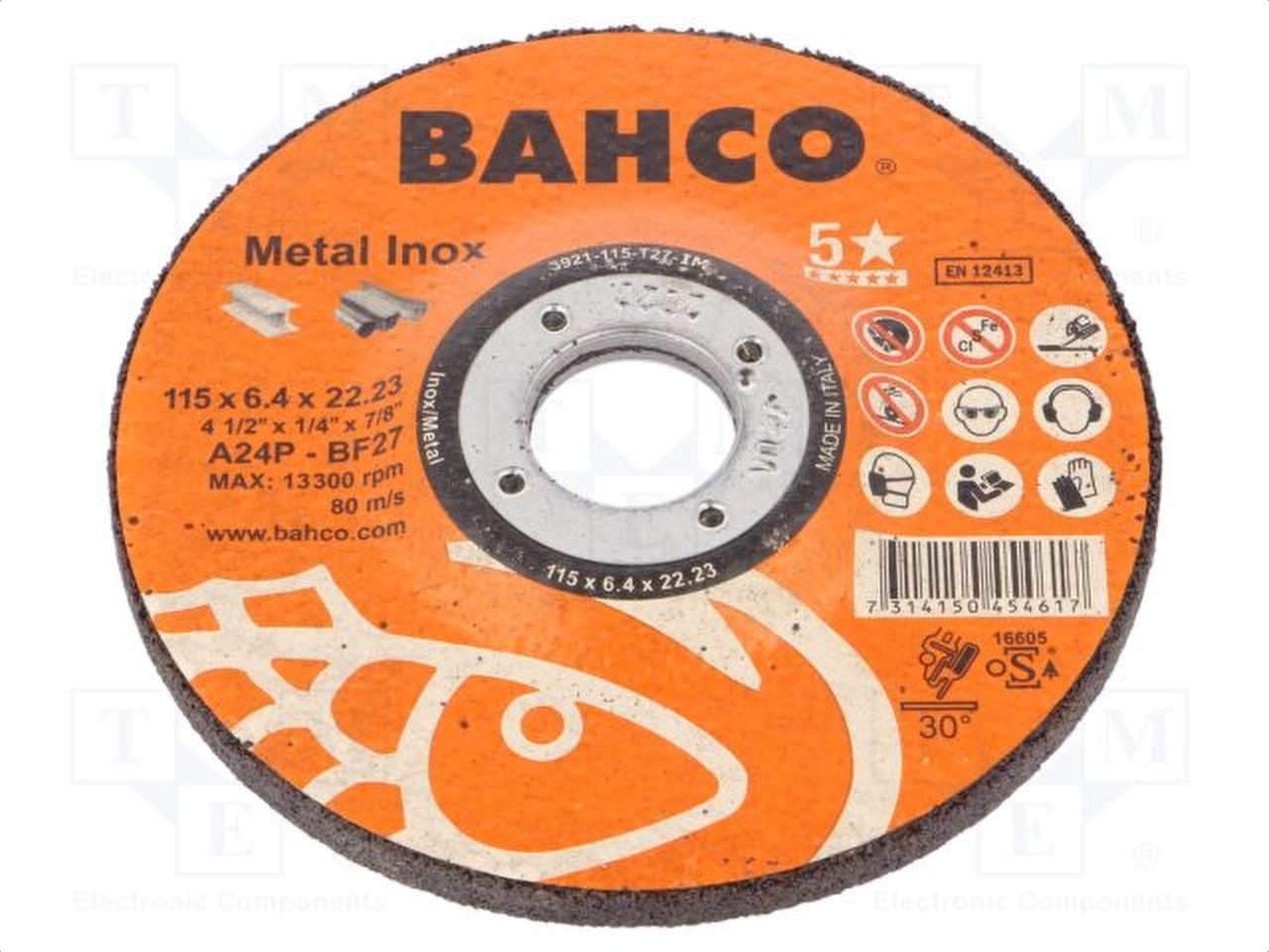 Disco para pulir metal inoxidable 4.1/2 x 1/4 bahco