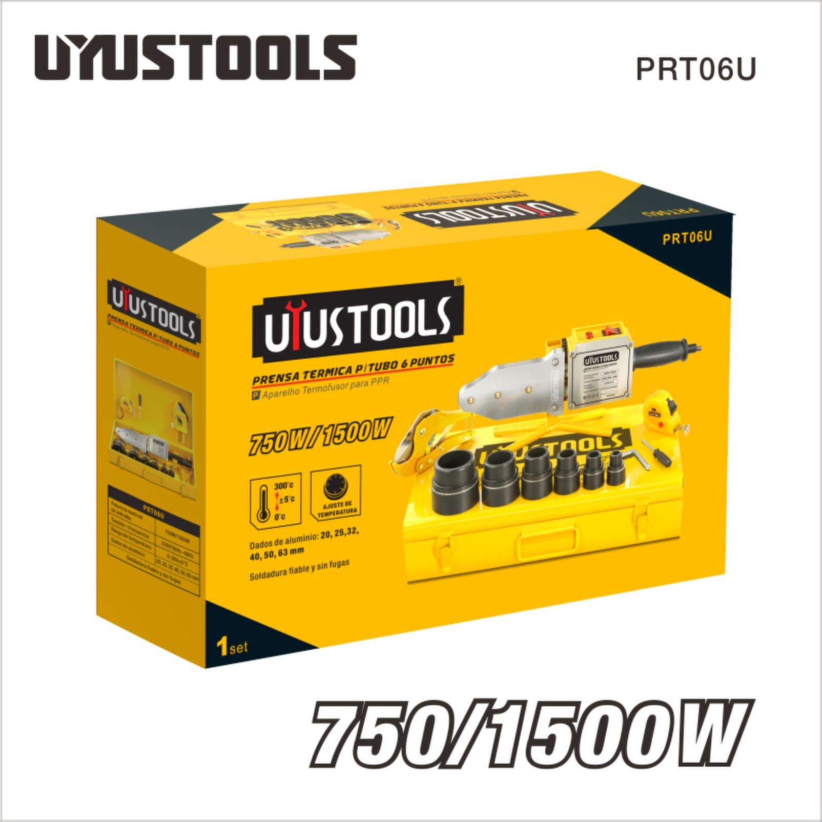 Máquina termofusión tubería pe,pp,pb,pvdf 110volt uyustools