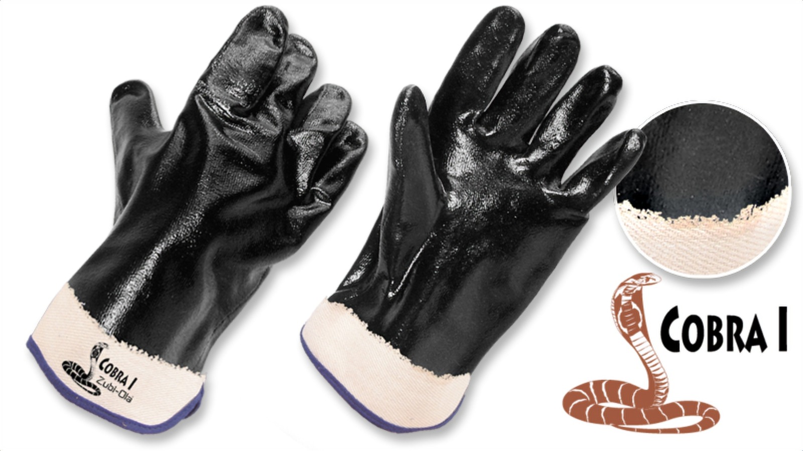 Guante neopreno negro puño abierto zubiola