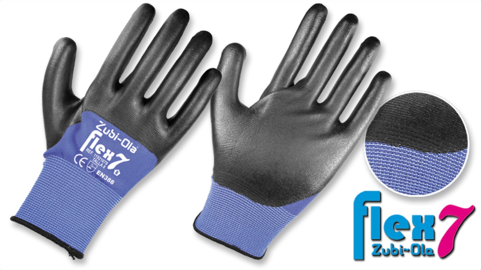 Guante nitrilo + nailon talla 8 zubiola