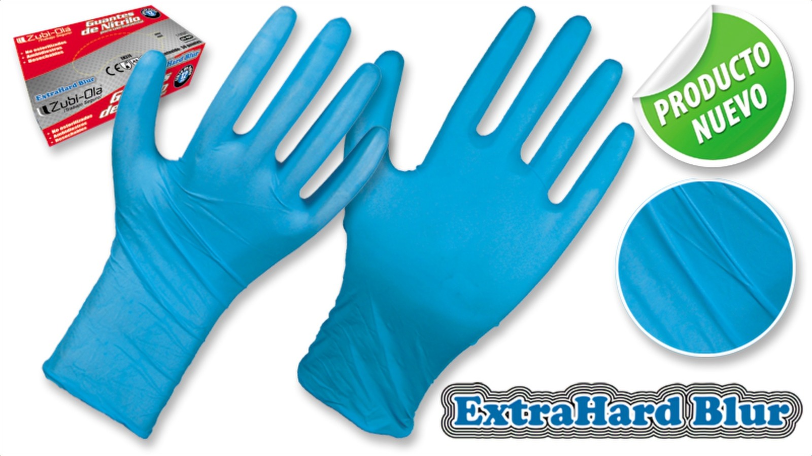 Guante nitrilo azul caja x 50 unidades talla l zubiola