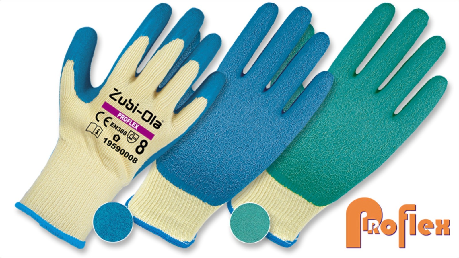 Guante hilaza recub/ latex corrugado zubiola