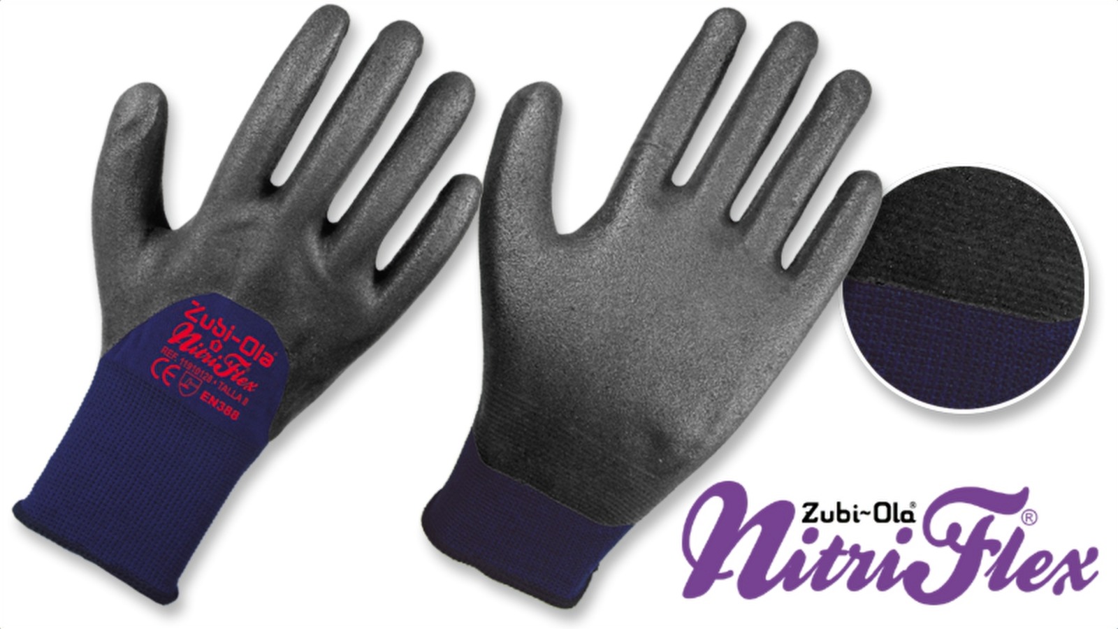 Guante nitrilo nailon talla 8 zubiola