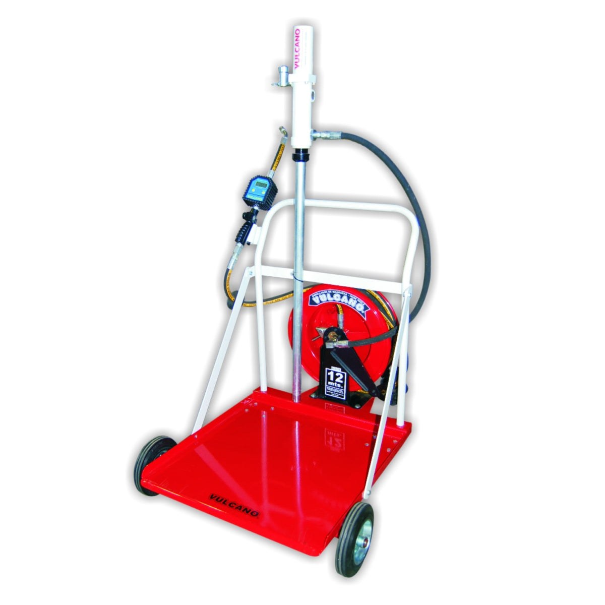 Kit movil aceite con carro + cabezal + rollo + pistola cuenta litros vulcano
