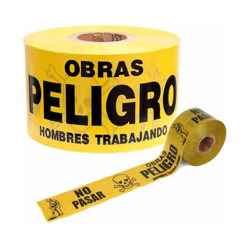 Cinta señalización 3" x 500 metros peligro