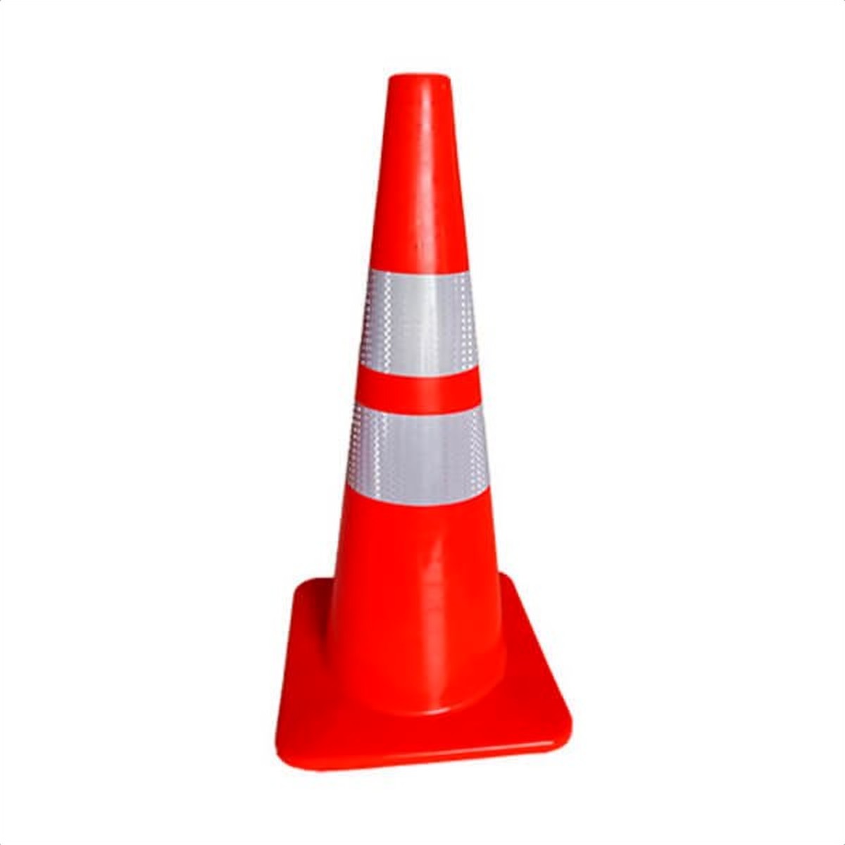 Cono de señalización dos cintas 70cm