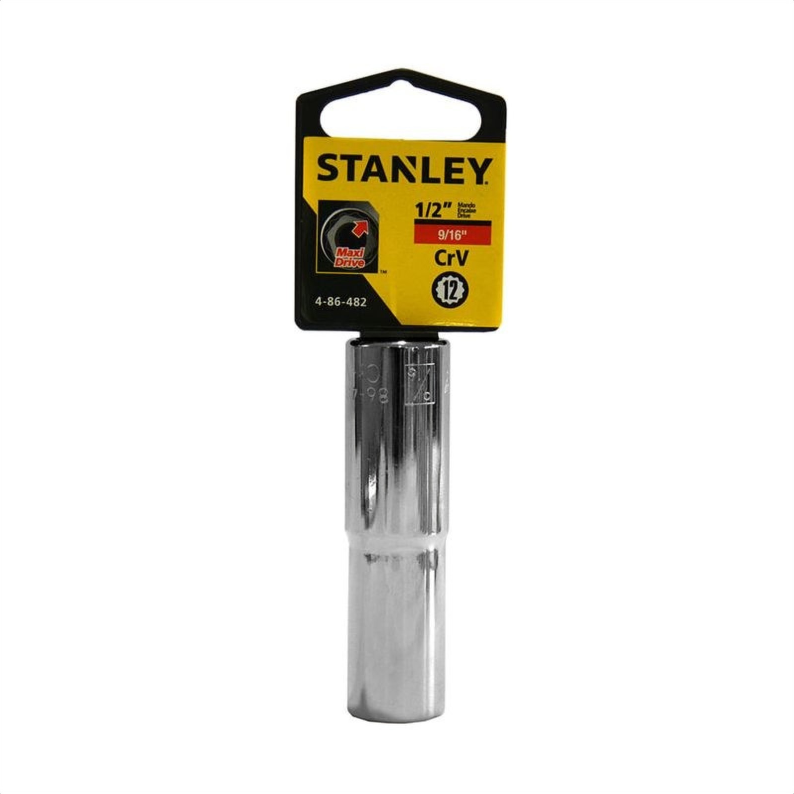 Dado/cubo largo 9/16", 12 pt. mando 1/2" stanley 4-86-482