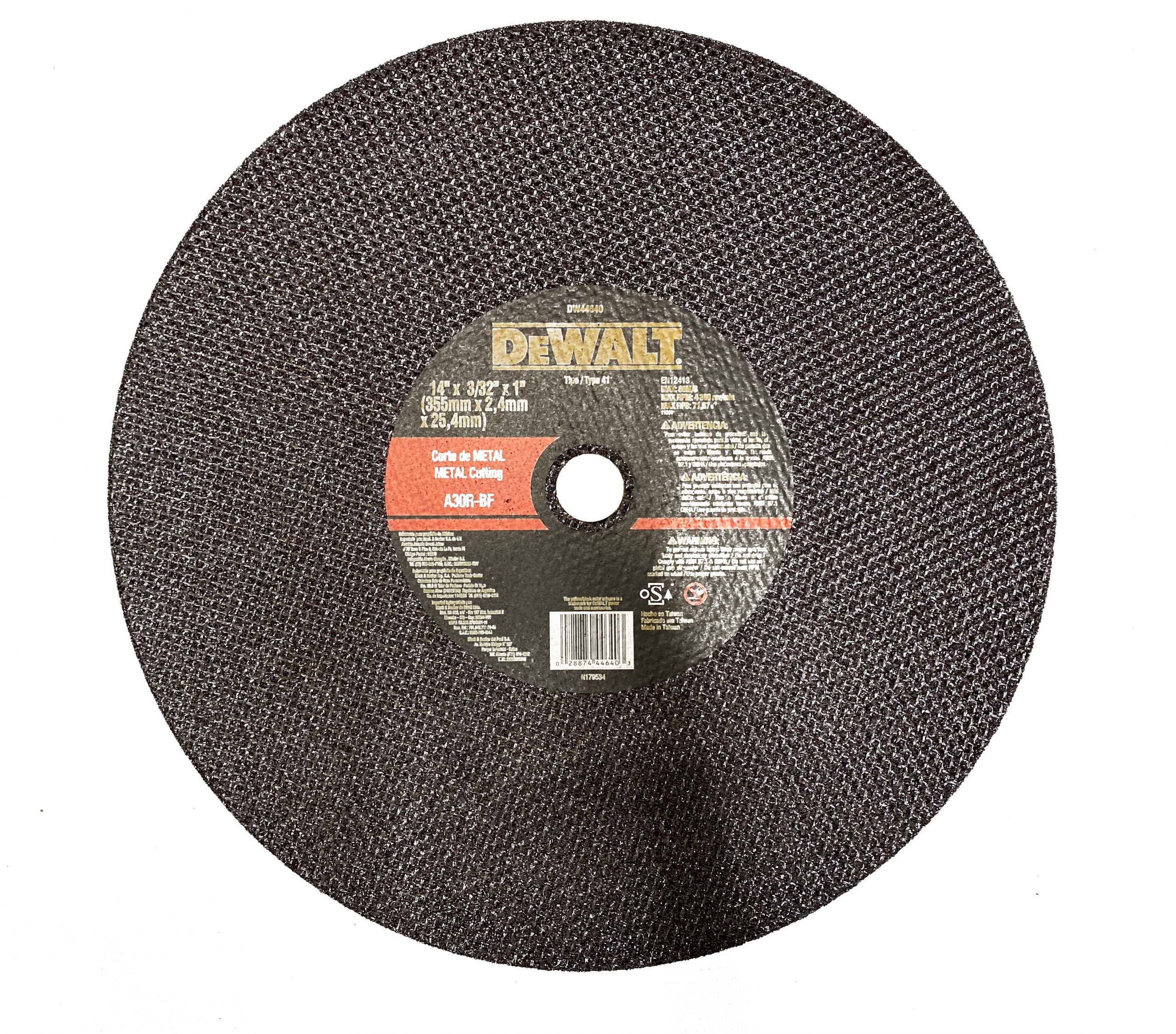 Disco tronzadora abrasivo 14" dewalt