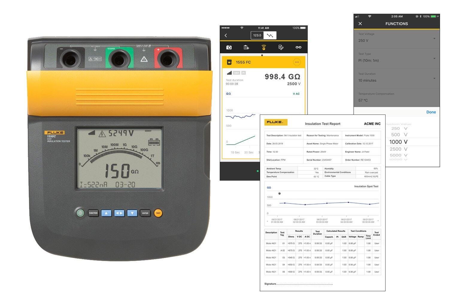Medidor de aislamiento FLUKE-1555 Fluke vista 3