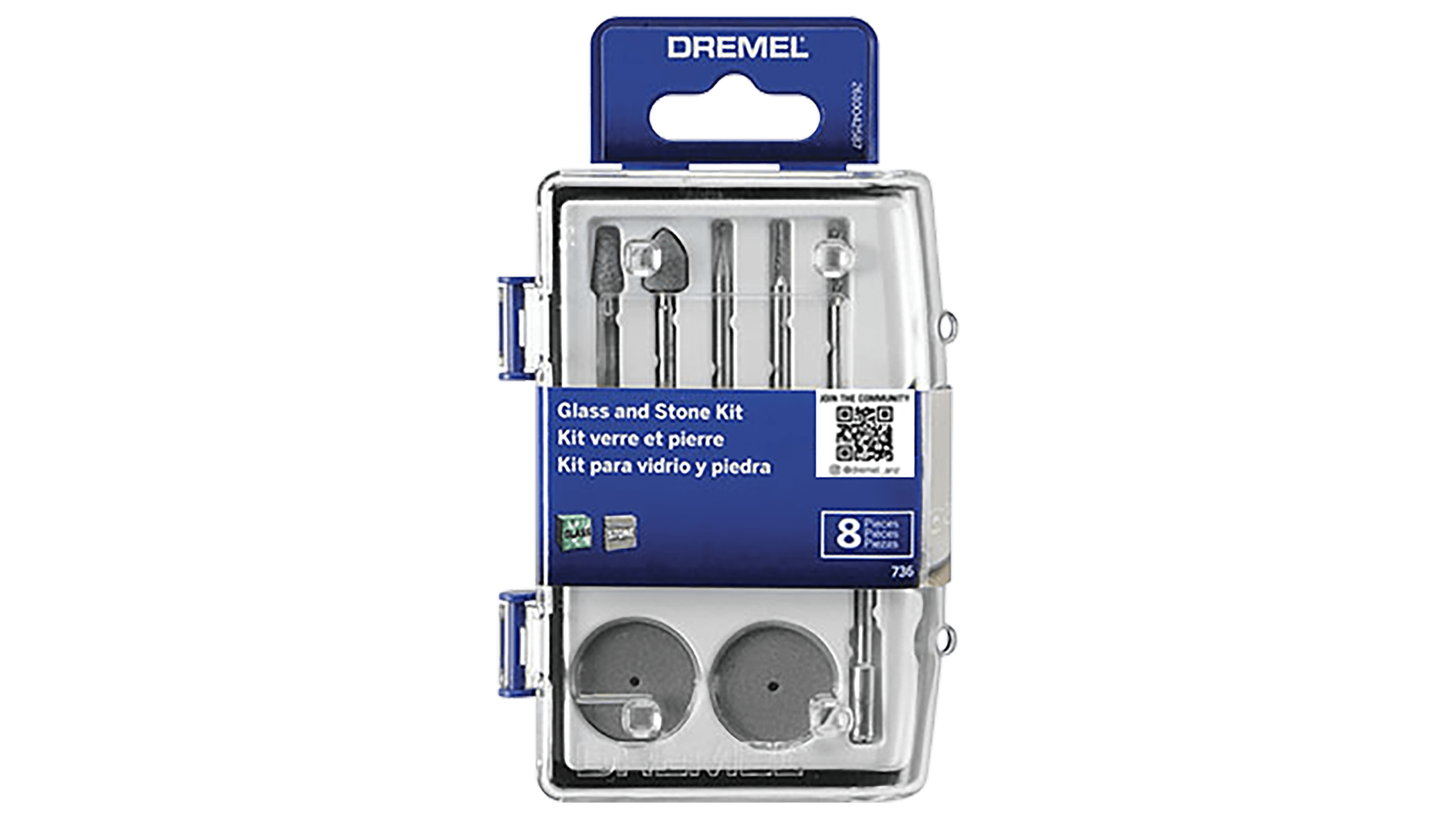 KIT DE ACCESORIOS PARA VIDRIO Y PIEDRA, 8 PIEZAS DREMEL 26150735AA
