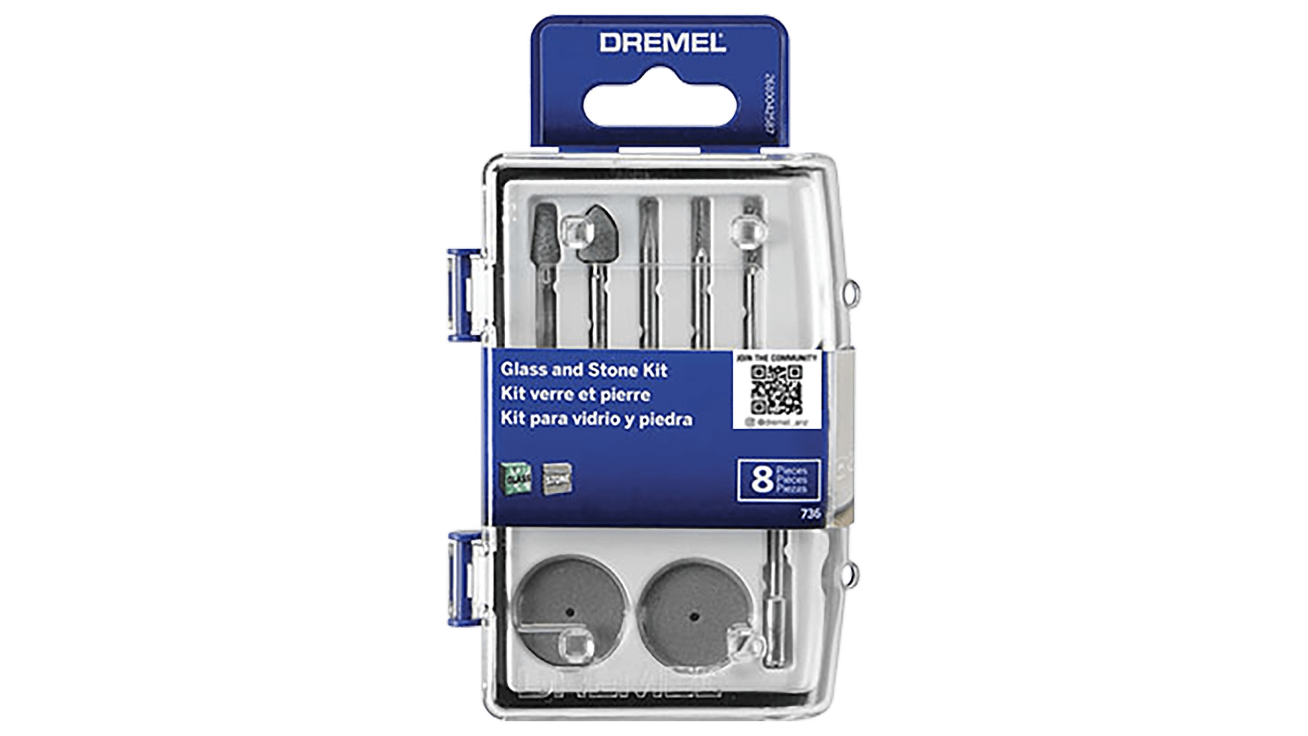 KIT DE ACCESORIOS PARA VIDRIO Y PIEDRA, 8 PIEZAS DREMEL 26150735AA
