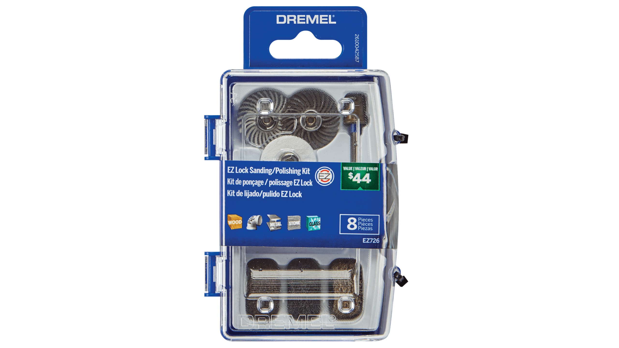 KIT DE ACCESORIOS ROTATIVOS PARA LIJAR Y PULIR DREMEL 2615E726AA