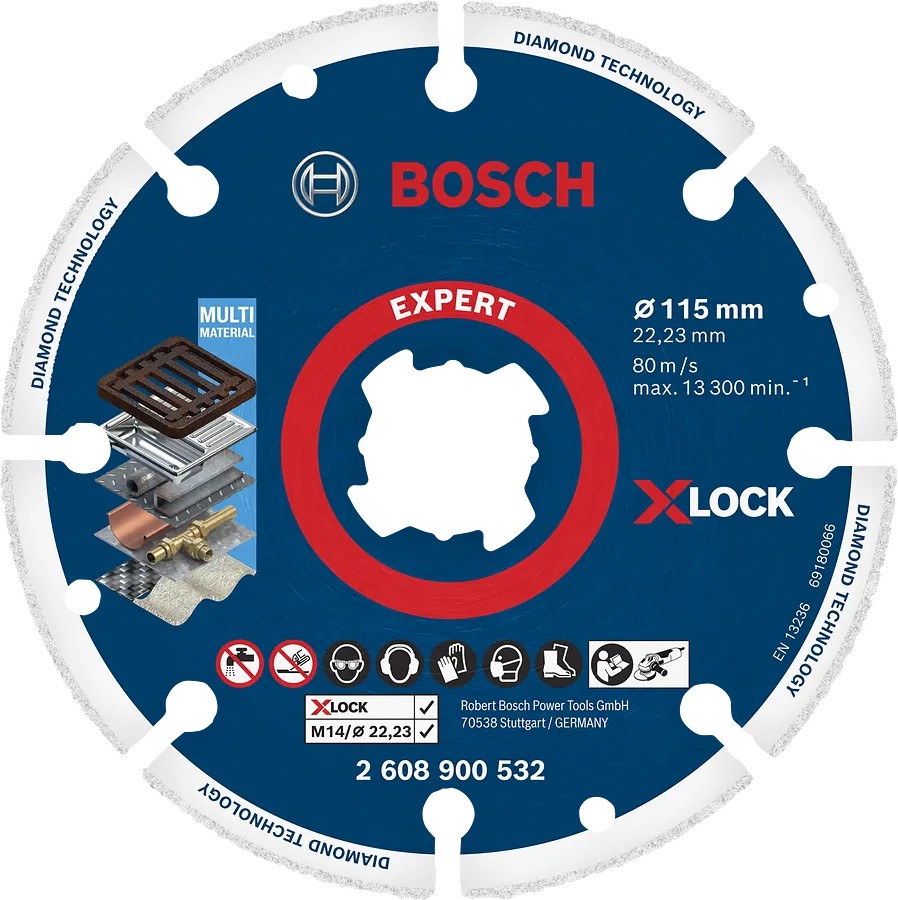 DISCO DE CORTE EXPERT DIAMOND METAL WHEEL CON X-LOCK 115 X 22 23 MM BOSCH PROFESSIONAL