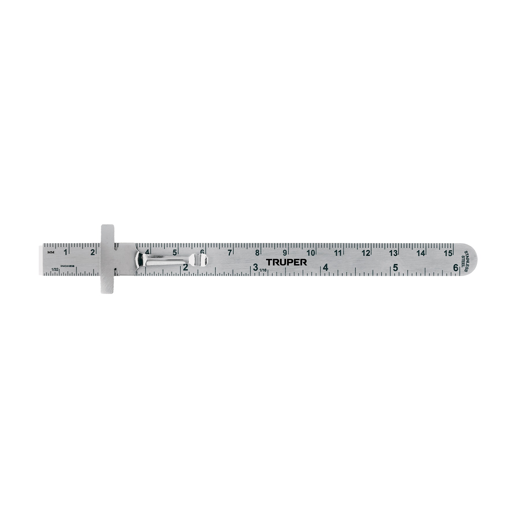 Regla 15 cm de acero inoxidable de bolsillo truper 101810