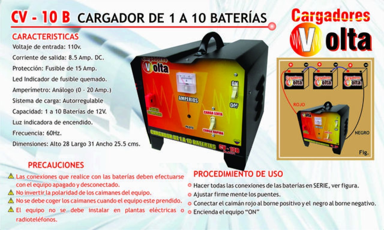 Cargador de baterías CV-10B Volta vista 2