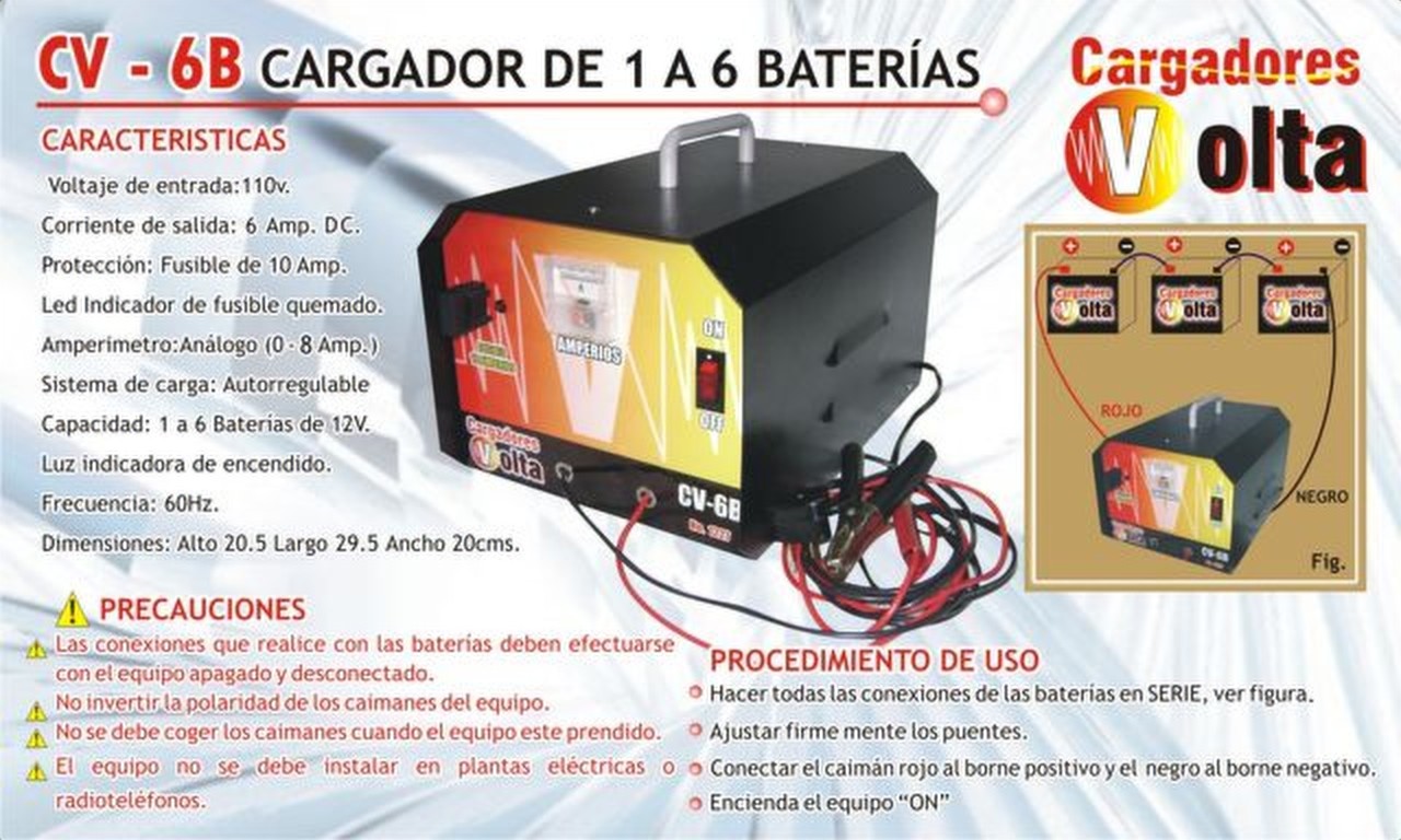 Cargador de baterías CV-6B Volta vista 2